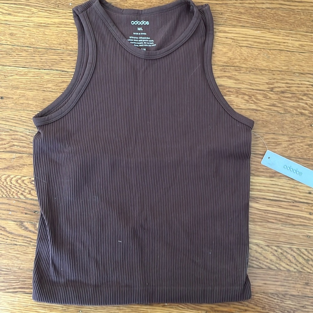 Brown odos cropped tank NWT